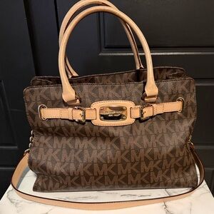Michael Kors Brown and Tan Signature Tote Bag